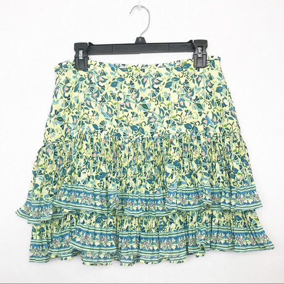 BCBGmaxazria Nima Pleated Floral sports mini ruffle skirt - Picture 3 of 11